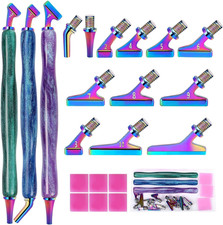 21Pcs Diamond Art Painting Pen Kit Angled Screw Thread Tips Metal