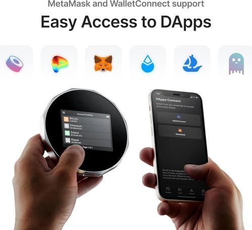 Compact Crypto Hardware Wallet - Encrypted, Bluetooth & Multi-Currency Support