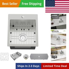 Kitchen And Bar Sink, 15x17 Inch Stainless Steel Drop In Kitchen Sink Modern ...