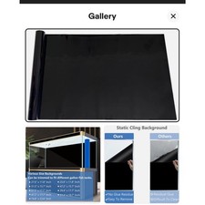 Aquarium Background Static Self Cling Black Fish Tank Background 36 x18 2 for 1