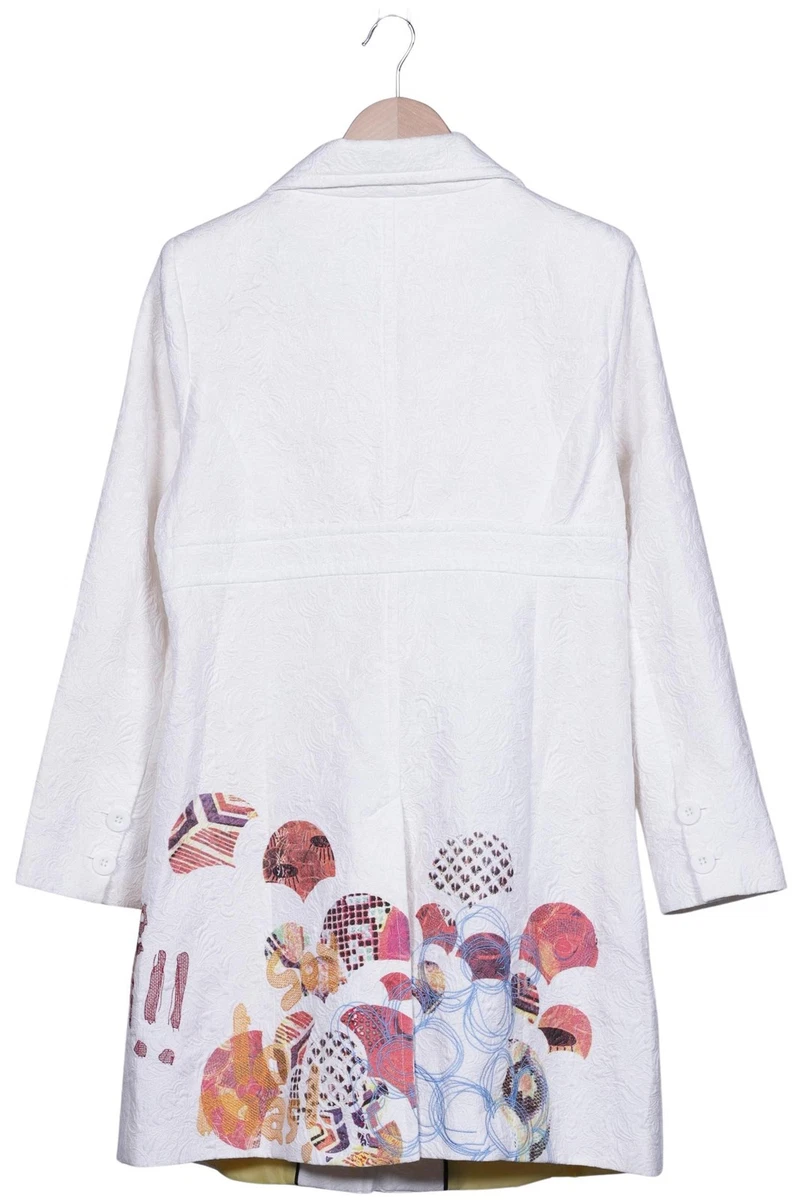 Desigual Mantel Damen Jacke Parka Gr. 46 Baumwolle Cremeweiß #vvowhi3
