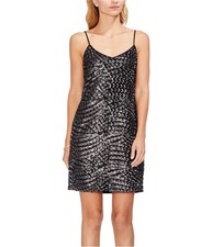 Vince Camuto Womens Metallic Sequin Slip Dress
