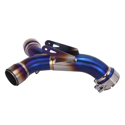 For Ducati Hypermotard 950 950 SP 2019-2026 Exhaust Mid Pipe Blue Tips Titanium