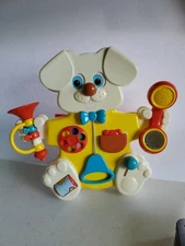 Vintage HTF Blue Box Toys Baby Puppy Activity Center For Crib With Noise