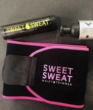 Sweet Sweat Waist Trimmer Band Women  Men - Trainer Belt - Black / Pink M