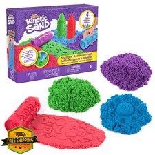 Kinetic Sand Stamp N' Roll 12oz Purple Green Blue Red Toddler Craft Toy