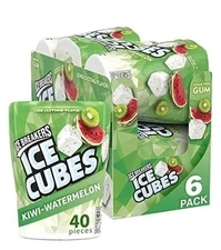ICE BREAKERS ICE CUBES Kiwi Watermelon Sugar Free Chewing Gum 40 Count 6 Pack