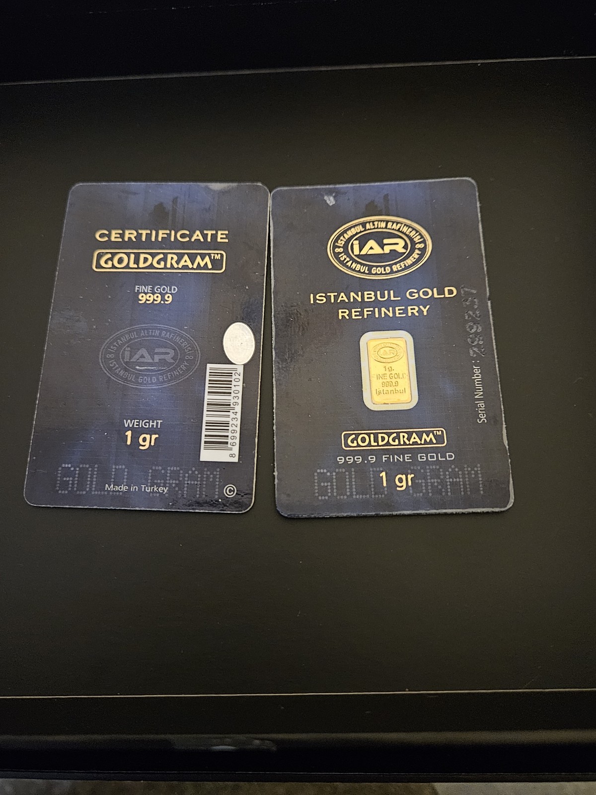 1 gram Gold Bar - Istanbul Gold Refinery (In Assay)