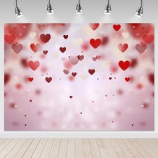 7x5ft Valentines Day Red Heart Photography Backdrop Galentines Party