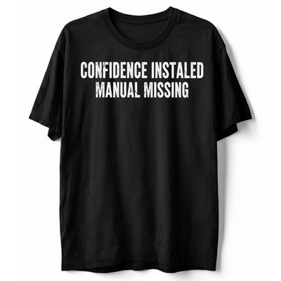 Confidence Manual Missing Funny Self Help T-Shirt Sarcastic Adult Humor S-5XL