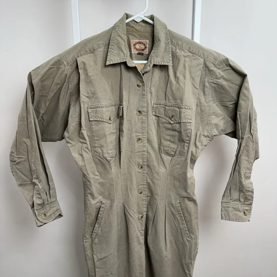 Mono de colección años 80 Banana Republic para mujer pequeño mono de safari traje de vuelo Foto 2 de 4