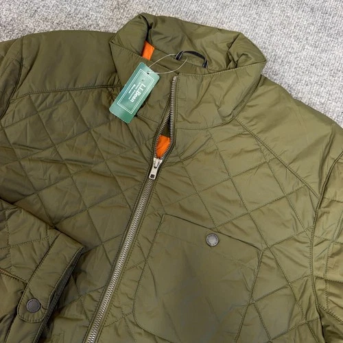 LL Bean Jacket Men Large Kelp Green Quilted Insulated Full Zip Utility NEW image 3