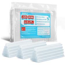 SHALL Mini Hot Glue Sticks, 0.27" x 4" (7mm x 100mm), 220 Pack Clear Glue Gun S 0.07 per stick