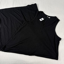 NEW Gap Tank Dress Womens XL Black Knit Split Hem Maxi Beach Capsule Minimal