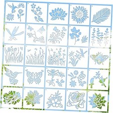 6 Inch Wildflower Stencils Reusable Spring Stencils for Painting on Flower