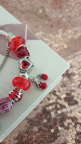 Authentic Pandora Bracelet Rose Clasp with Charms Shown 19 cms+ Pandora Box - Picture 14 of 16