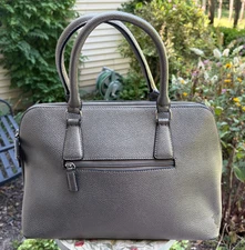 Dasein Large Purse Handbag Gray Silver w/ Zipper Close & 3 Inner Compartments