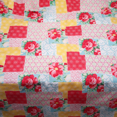 Pioneer Woman Sweet Rose Patchwork Tablecloth 80x56 Cottagecore Country Summer