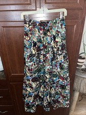 Vintage 90s Broom Skirt Western Print Womens M/L Maxi Boho Prairie Look At Size