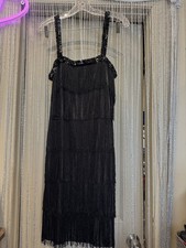 Woman Black Evening Dress 12-14 (L) Stretchy Material