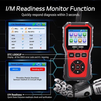 KW330 Auto OBD2 Scanner Batterie Wellenform Spannungstest One-Click DTC VIN I/M