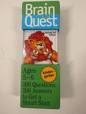 Brain Quest 2 Decks Attached Flash Cards KINDERGARTEN Age 5-6 Questions Answers