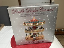 Mr. Christmas Double Decker Carousel 30 Musical Carols & Lights 2005 New