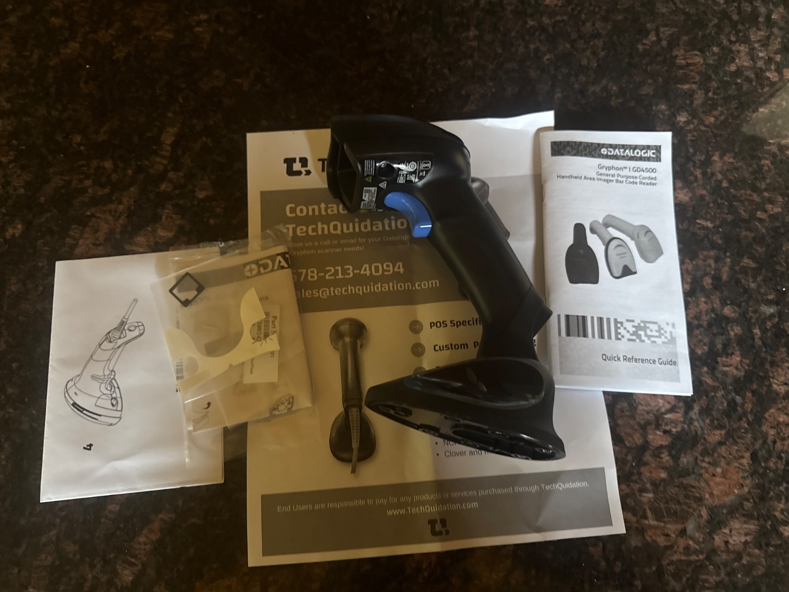 Datalogic Gryphon GD4500 Barcode Scanner Reader w/Base GD4590-BK-B