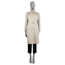 68733 auth BALENCIAGA beige cotton 2017 SCARF TRENCH Coat Jacket 40 M