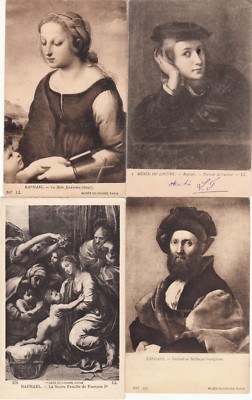 Konvolut 4 alte Ansichtskarten PARIS Museum du LOUVRE Gemälde RAPHAEL SANTI 6