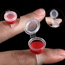 50pcs Pigment Ink Ring Cups Holder With Lid Cover Cap for Tattoo Microblading