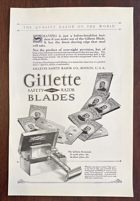 1925 Gillette Safety Razor Blades: Before Breakfast Incident Vintage ...