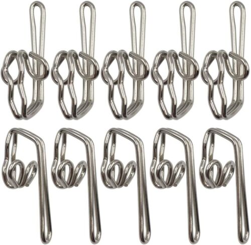 SILVER CURTAIN HOOKS x 100 NEW SOLID METAL STEEL HEADER TAPE PENCIL PLEAT RAILS - Picture 2 of 5