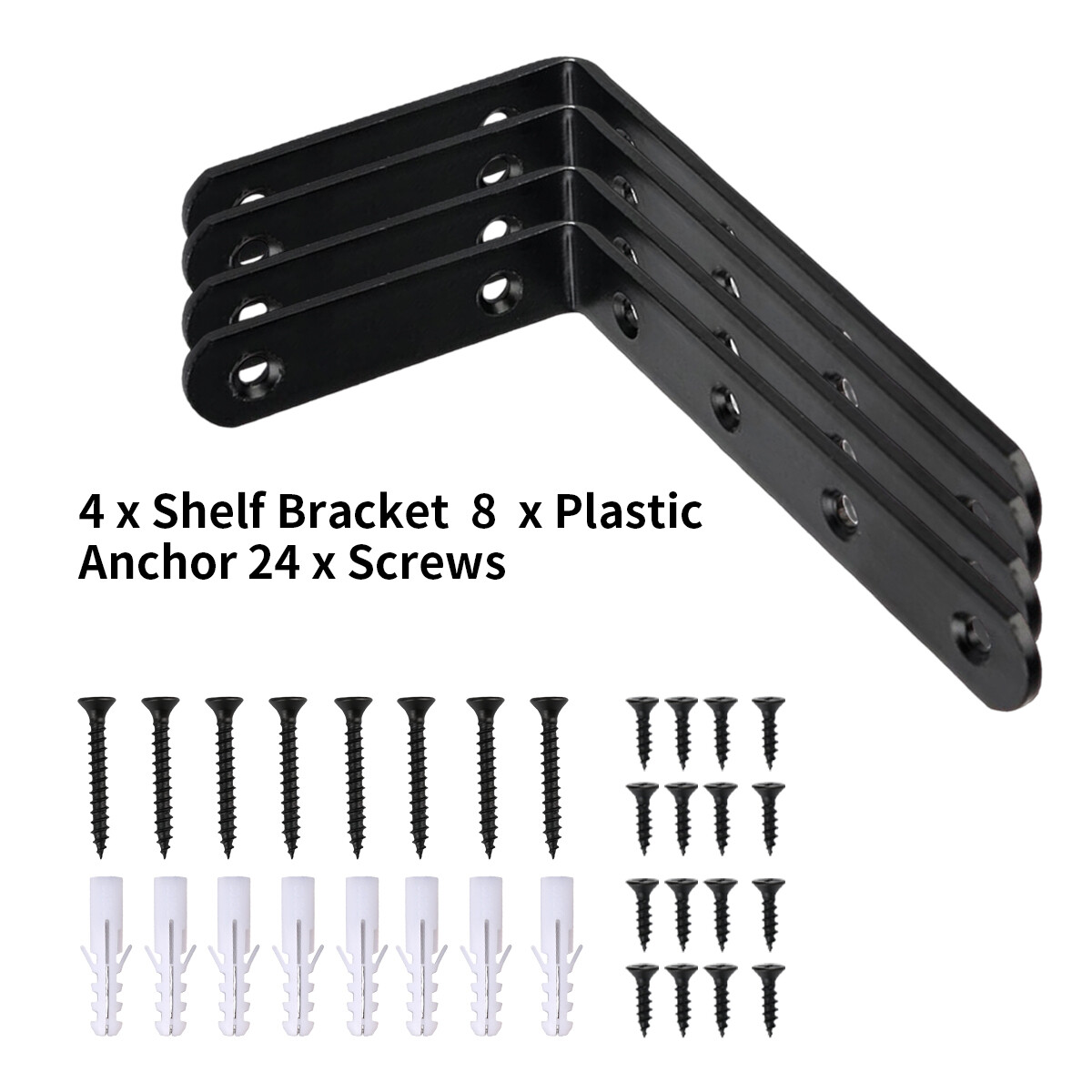 Heavy Duty Cast Iron Wall Mounted L Shaped Angle Shelf metal Bracket ...