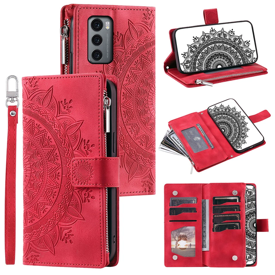 Capa de bolso carteira flip com zíper couro Datura para LG Wing 5G - Imagem 4 de 4