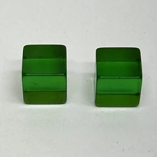 Two Vintage Simichrome Polish Tested Bakelite Transparent Green Cubes