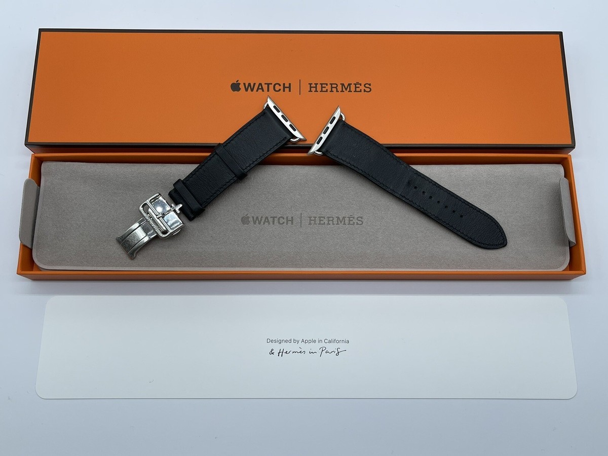 時計 AppleWatch Hermes Noir Deployment Buckle 時計 AppleWatch