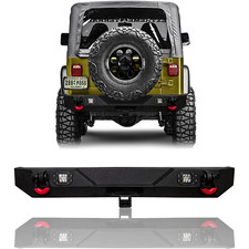 Vijay For 1997-2006 Jeep Wrangler Tj Steel Rear Bumper With Hitch Receiverlight Vijay For 1997-2006 Jeep Wrangler Tj Steel Rear Bumper With Hitch Receiverlight