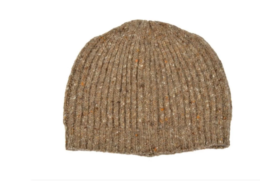 FERRUCCIO VECCHI Donegal Beanie Wool Blend Hat in Beige One Size