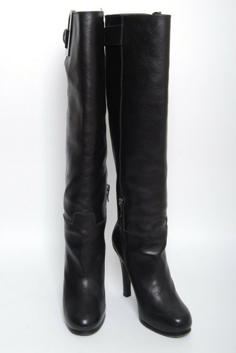 Barbara Bui High Heels Boots Black Leather Stilettos Knee High Booties Sz EU 37 - Picture 3 of 15