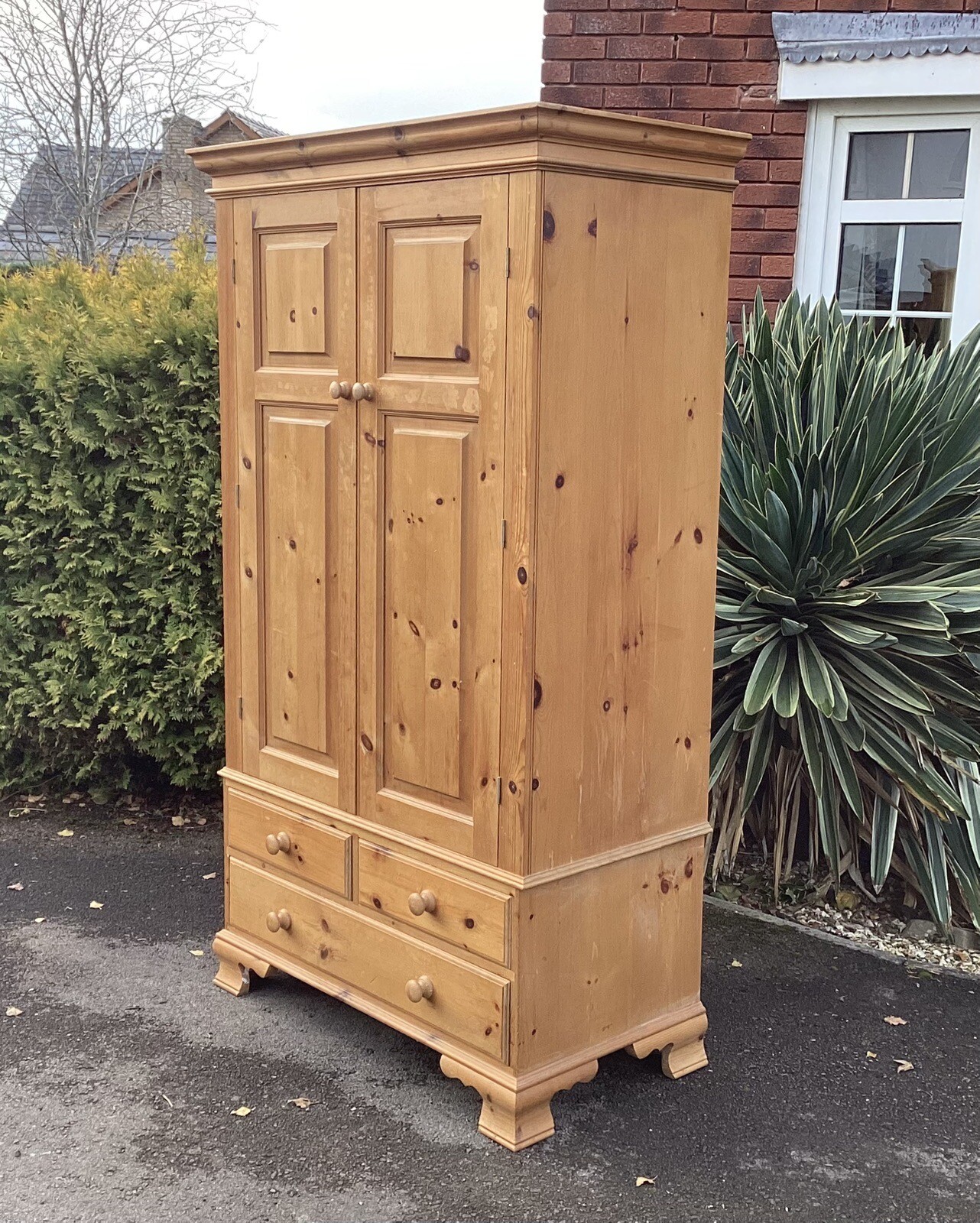 Solid Stripped Pine Wardrobe Linen Press eBay