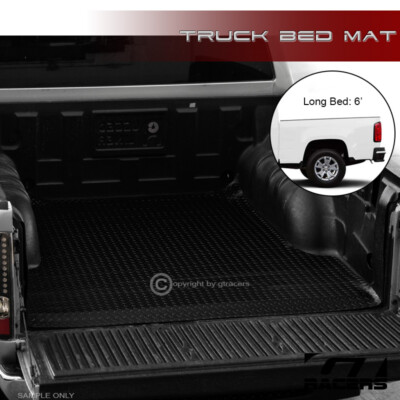 For 2015-2022 Colorado/Canyon 6' Black Rubber Diamond Truck Bed Floor Mat Liner