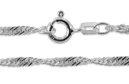 925 ECHT SILBER RHODINIERT *** Singapur Kette gedreht 38-40-42-45-50-55-60 cm - Picture 2 of 12