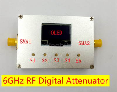 6G Digital Attenuator Programmable OLED 60DB Step 0.25DB RF Module Aluminum Case