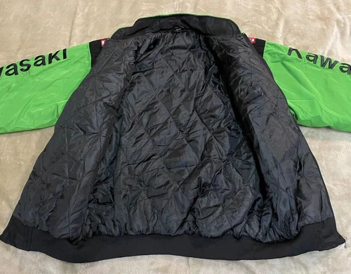 Unisex Adults Kawasaki F1 Team Racing Embroidery Cotton Padded Zip Jacket Black! - Picture 5 of 17