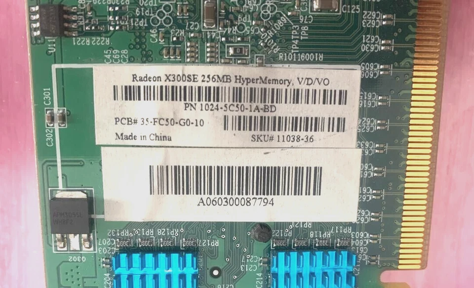 RADEON X300SE 256MB HYPERMEMORY PCIe  S-VIDEO DVI-I VGA CARD W/FAN - Image 3 of 3