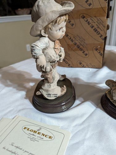 GIUSEPPE ARMANI SCULPTURE GULLIVER'S WORLD INDIAN GIRL and COWBOY 388/1000 Cert. - Picture 12 of 17