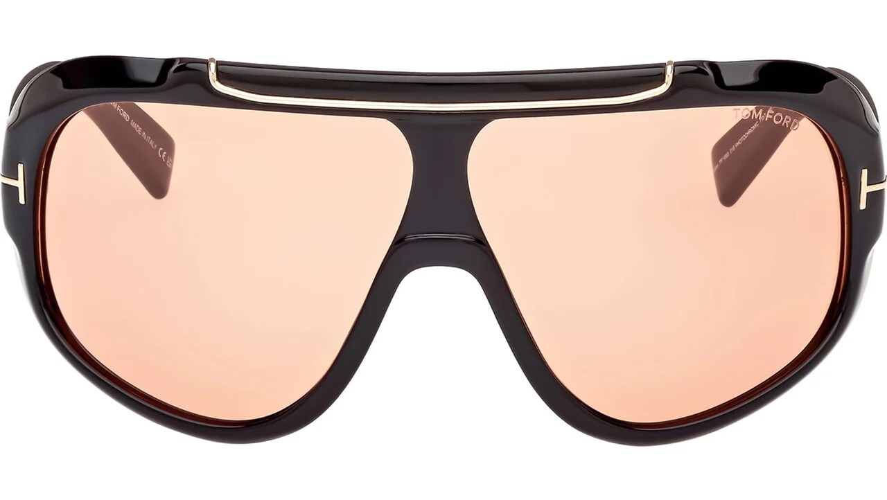 Tom Ford Rellen FT 1093 01E Black Frame Brown Lens Sunglasses TF1093 New 71mm image 2