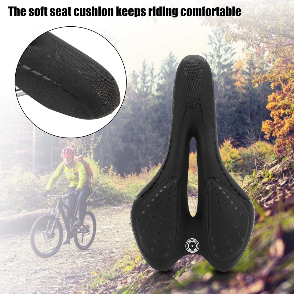 Bike Saddle Comfortable PU Leather Breathable Mountain Bike Saddle