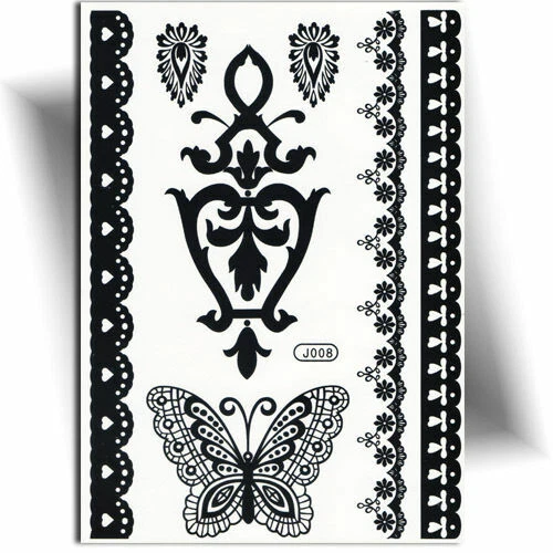 Tatouages temporaires par décalcomanie noirs